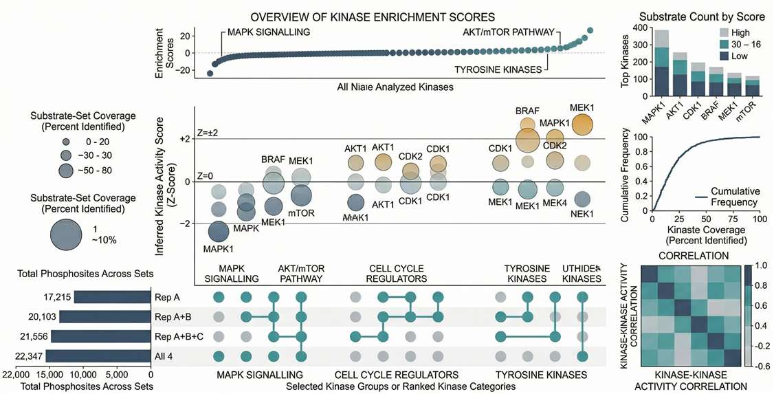 KSEA bubble plot ranking significantly altered kinase activity