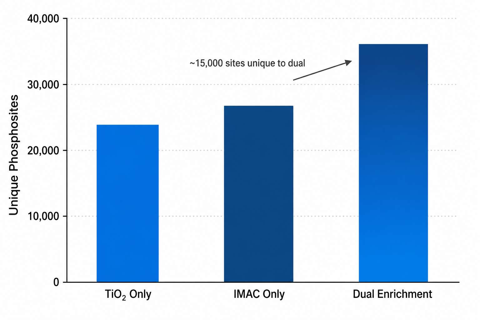 TiO2 vs IMAC enrichment comparison: phosphosite identification depth