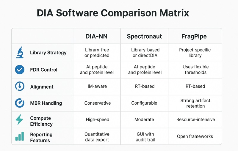 DIA Proteomics Software and Tools: DIA-NN, Spectronaut, and FragPipe