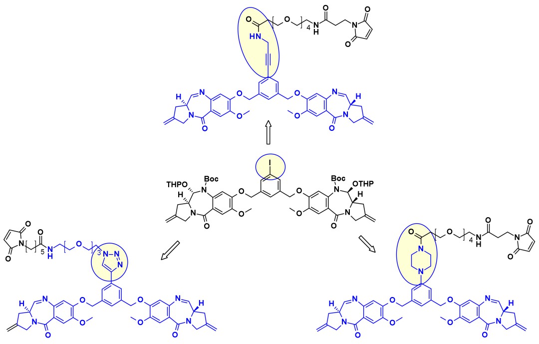 Conjugate PBD dimers/linkers with iodobenzene intermediates