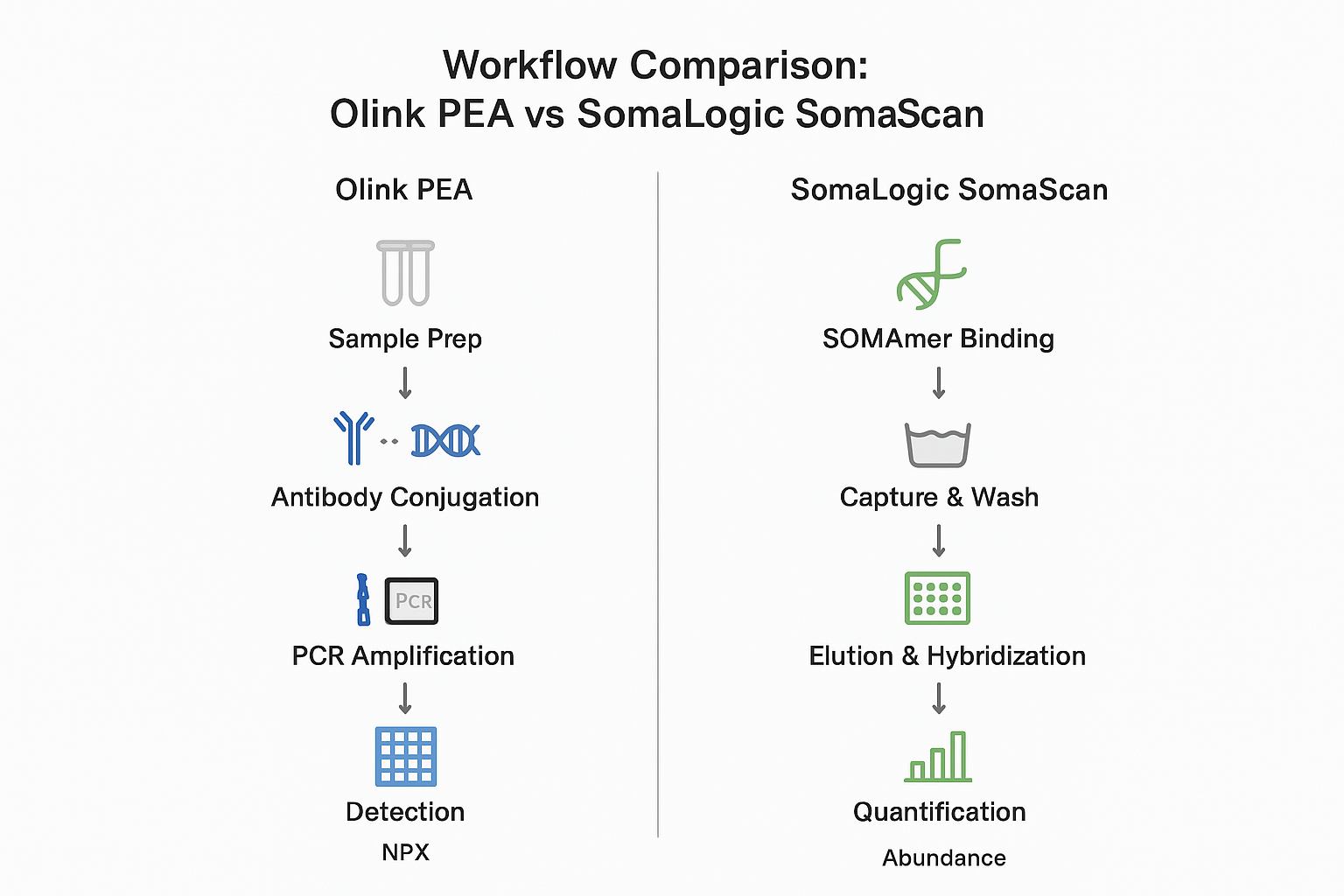 Figure 3.Workflow comparison between Olink PEA and SomaLogic SomaScan 7K.