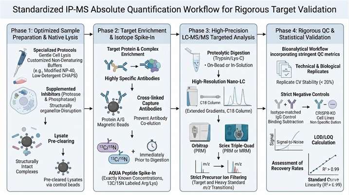 IP-MS absolute quantification workflow from immunoprecipitation to targeted mass spectrometry data analysis