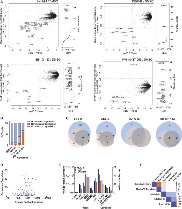 AP-MS detection of enriched ternary complexes involving CRBN and degradation inducers.