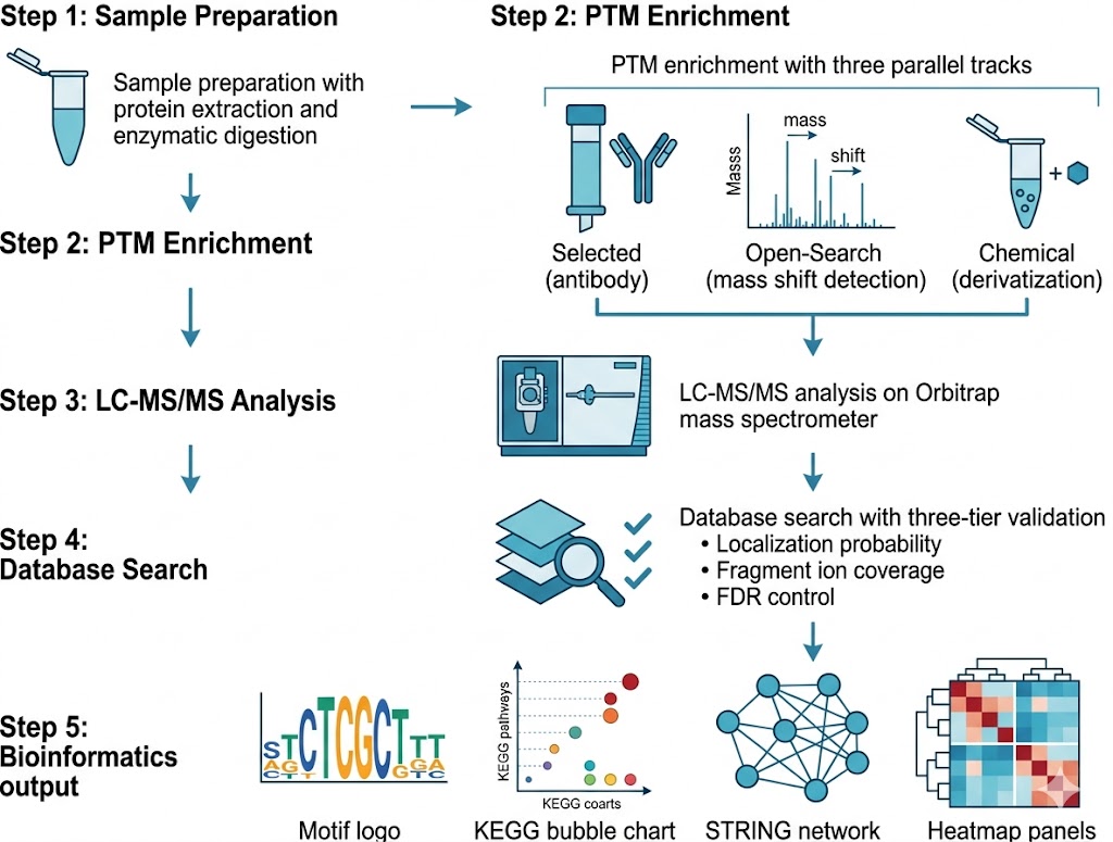 Open-search PTM discovery workflow: MS to validation
