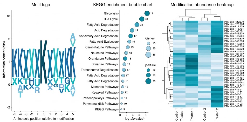Motif GO KEGG and network analysis of PTM sites