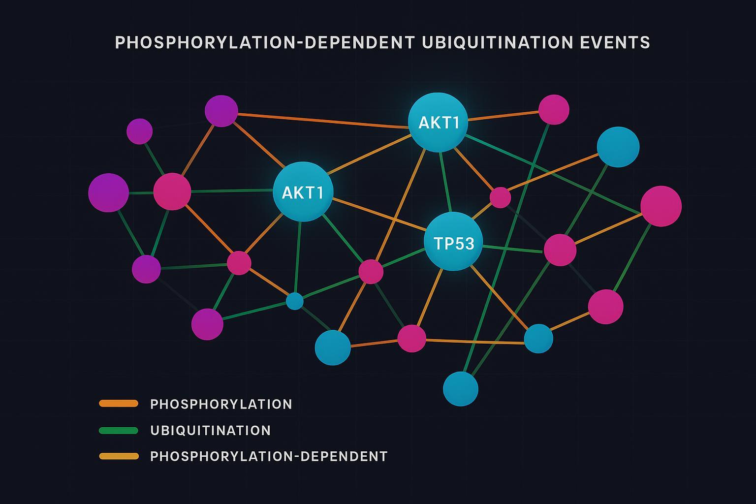 Bioinformatics network map of protein phosphorylation and ubiquitination crosstalk in PTM proteomics