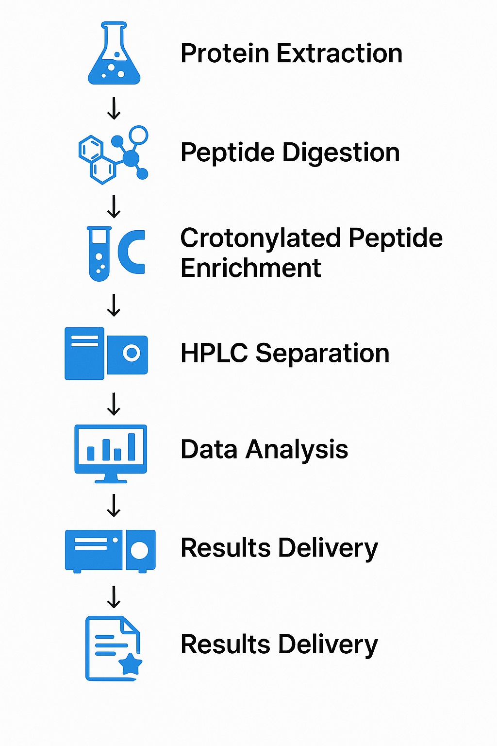 Workflow of Crotonylation Proteomics service
