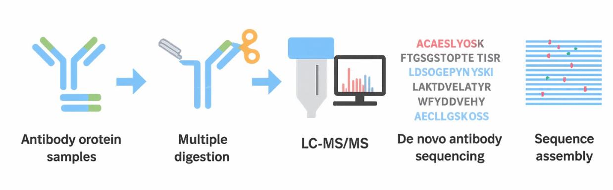 De novo antibody sequencing workflow