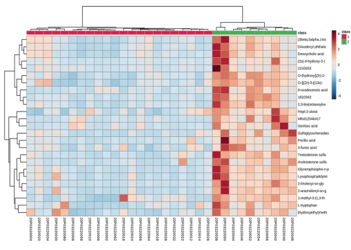 Dendrogram representing hierarchical clustering of samples.