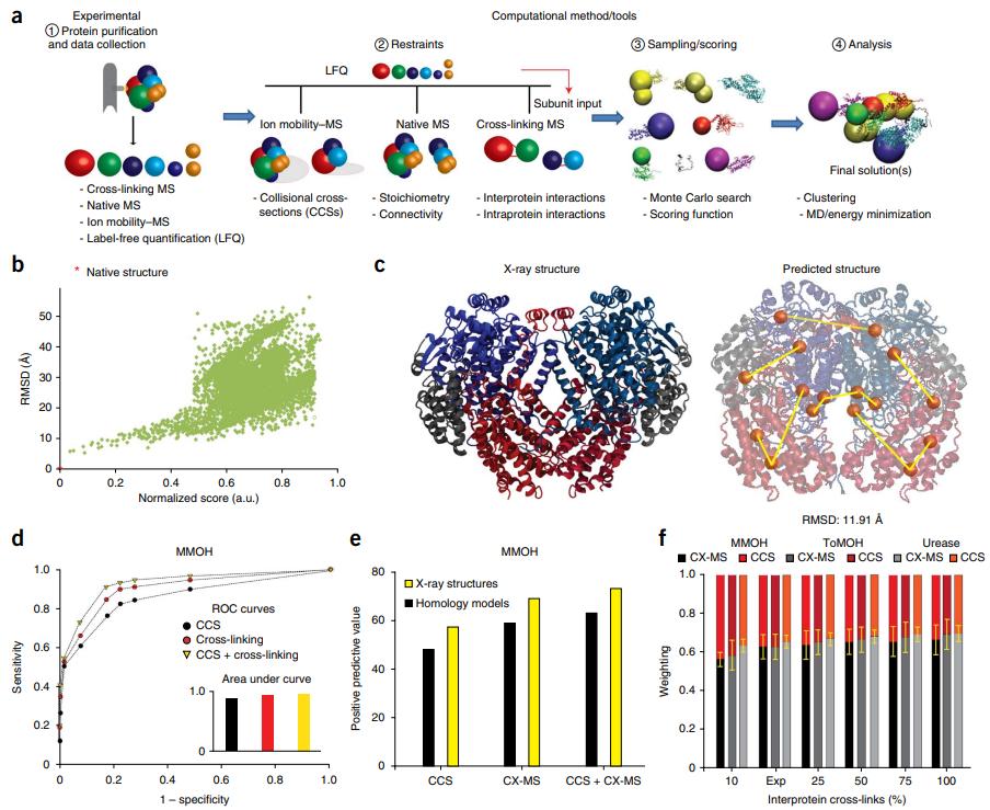 Workflow and benchmark of a hybrid method for structure determination of protein assemblies using complementary MS data